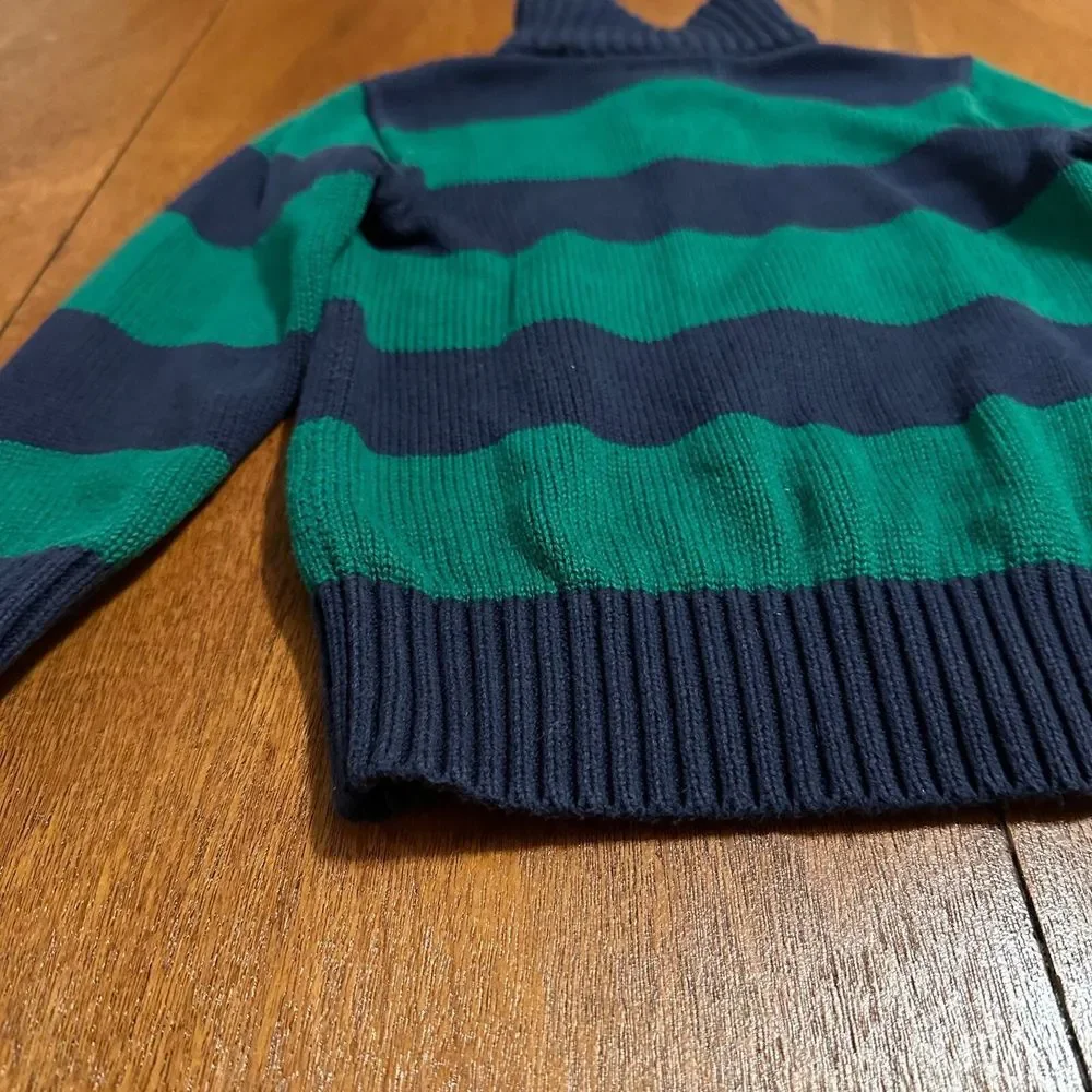 Kids CHAPS Navy Blue & Green Long Sleeve‎ Sweater Sz 6